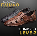 [PAGUE 1 LEVE 2] Mocassim Sandália Masculina Italiana de Couro Legítimo + BRINDE
